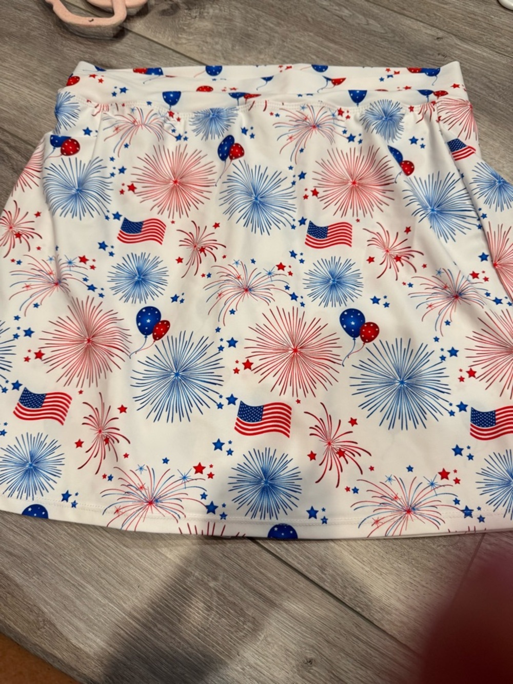 Skort Obsession Patriotic Fireworks Skirt - Red, White & Blue